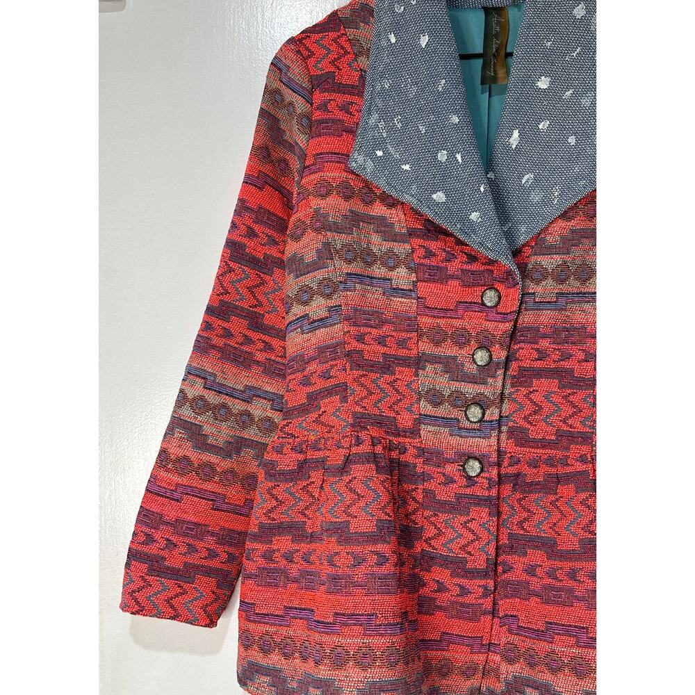 Arrata Silent Journey Blazer Jacket Pink Size Small NWT Embroidered Peplum - Picture 3 of 16